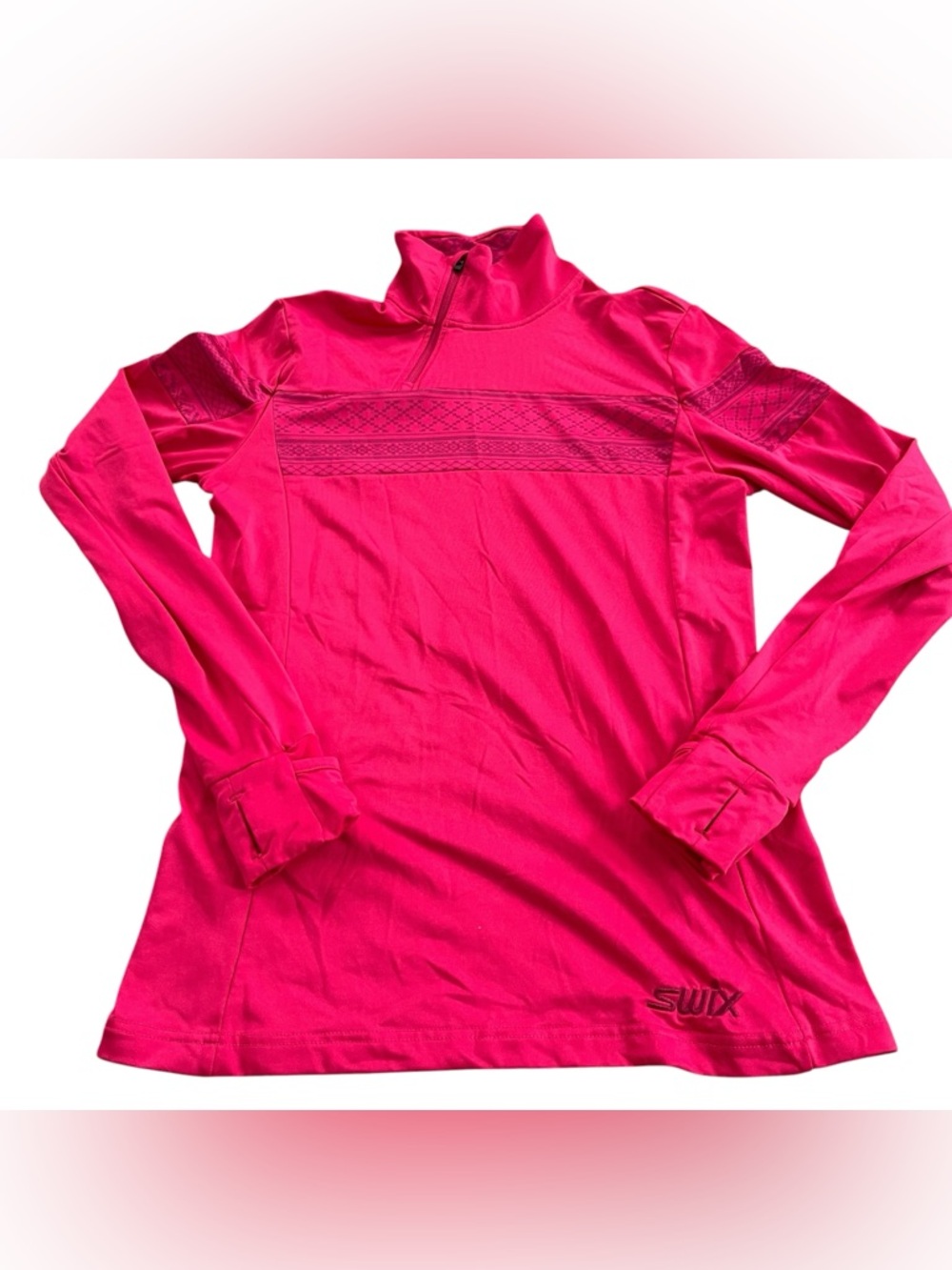 Swix Pink Quarter Zip Layering Sweater Size M Women